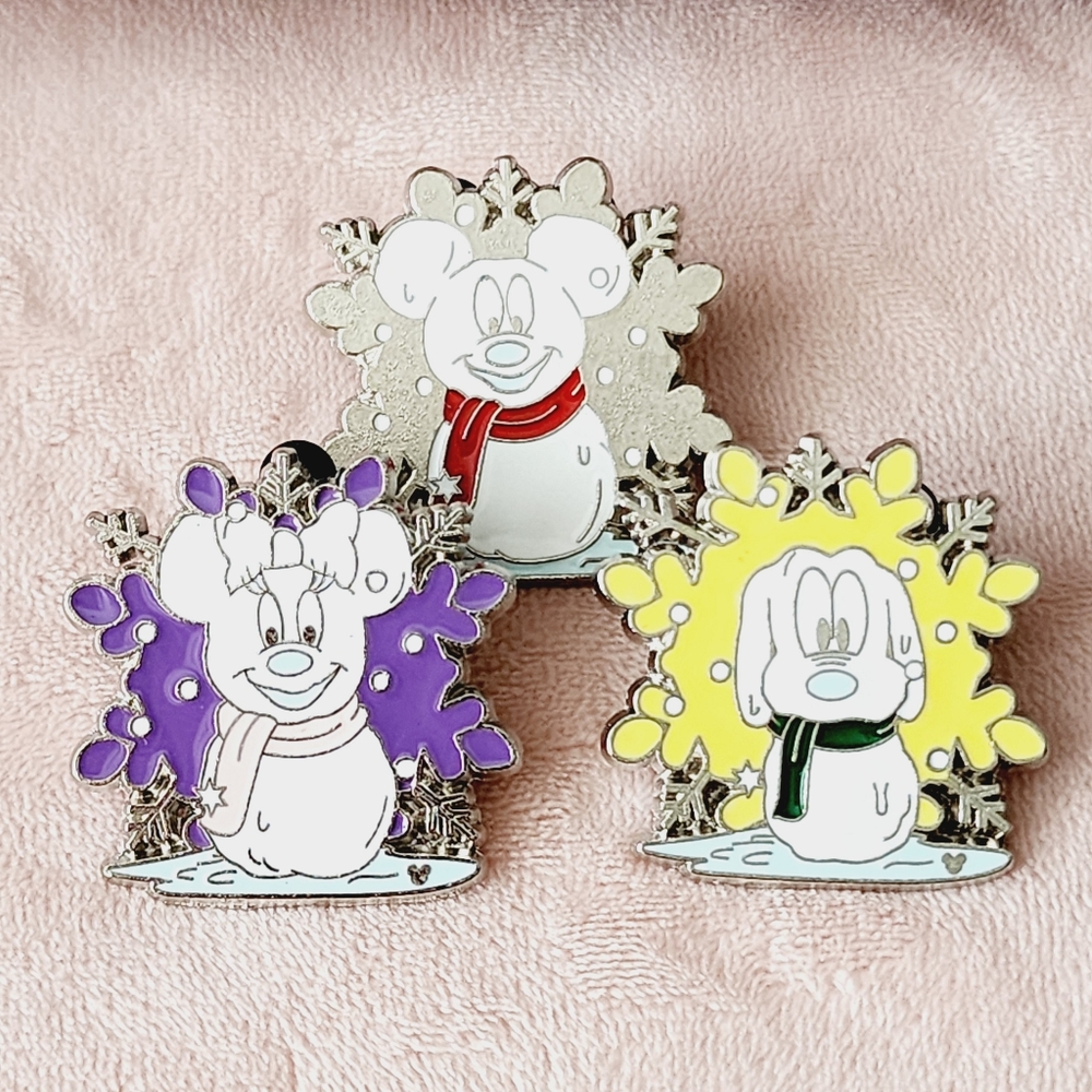 Snowflake Snowmen Disney Pin Set of 3